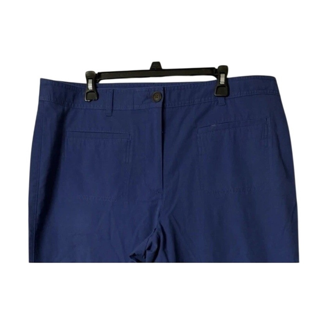 NWT Talbots Womens Blue Casual Cropped Capri Stretch Pants Trousers Plus 16W - Picture 2 of 8